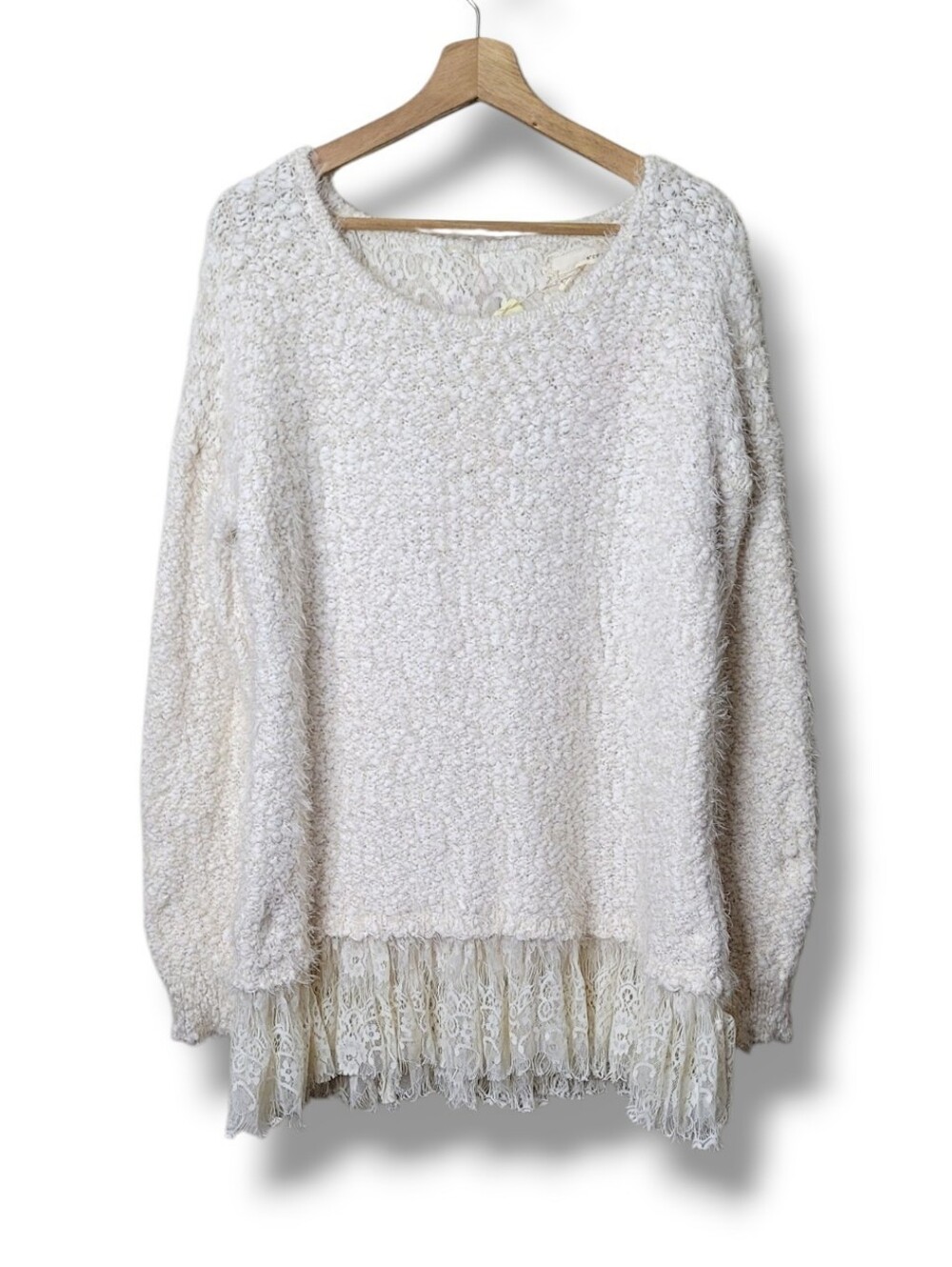 NWT a'reve Lace Hem Sweater Back Bow